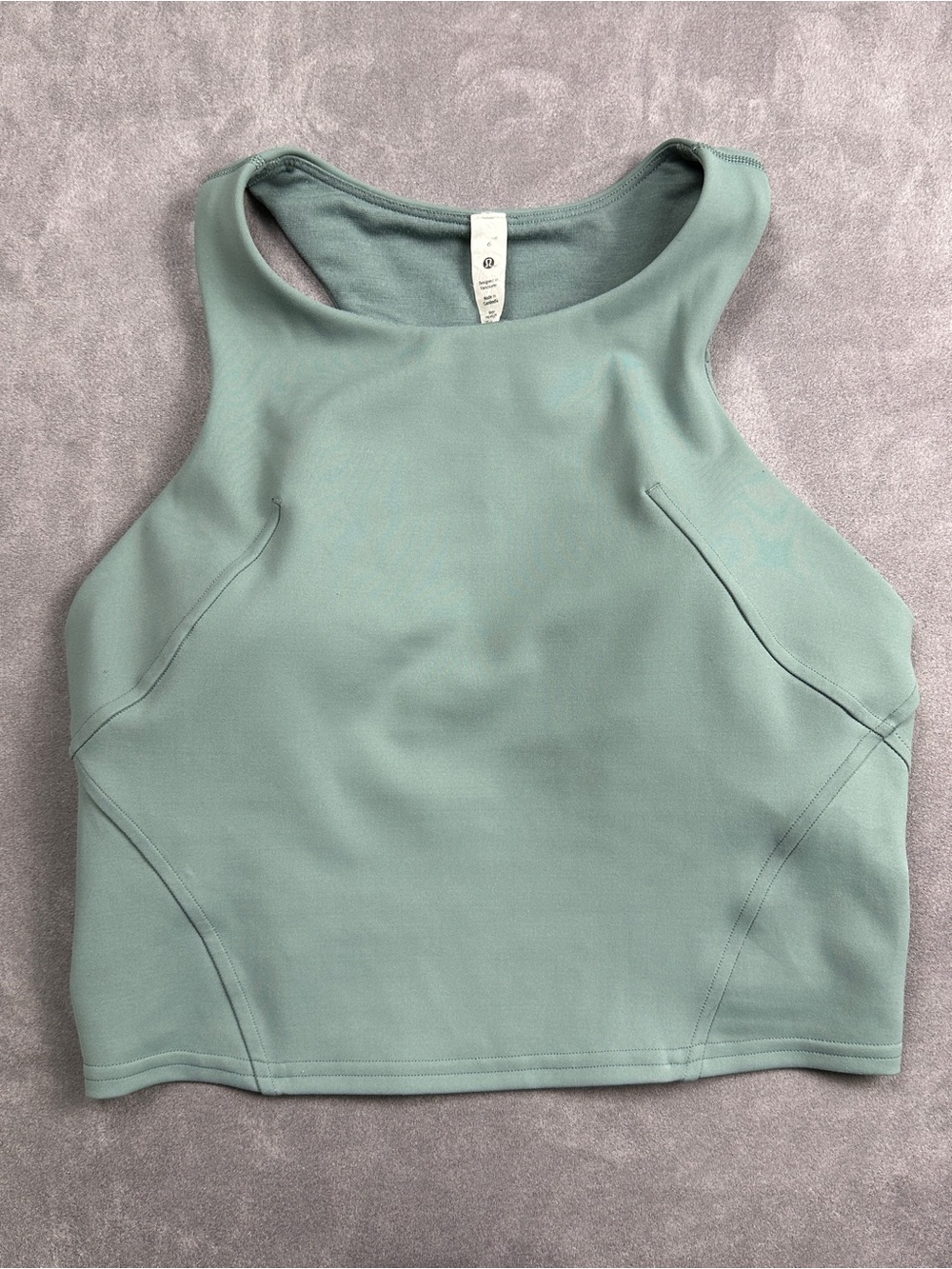 Lululemon Invigorate Training Tank Top Silver Blue High Neck Size 6